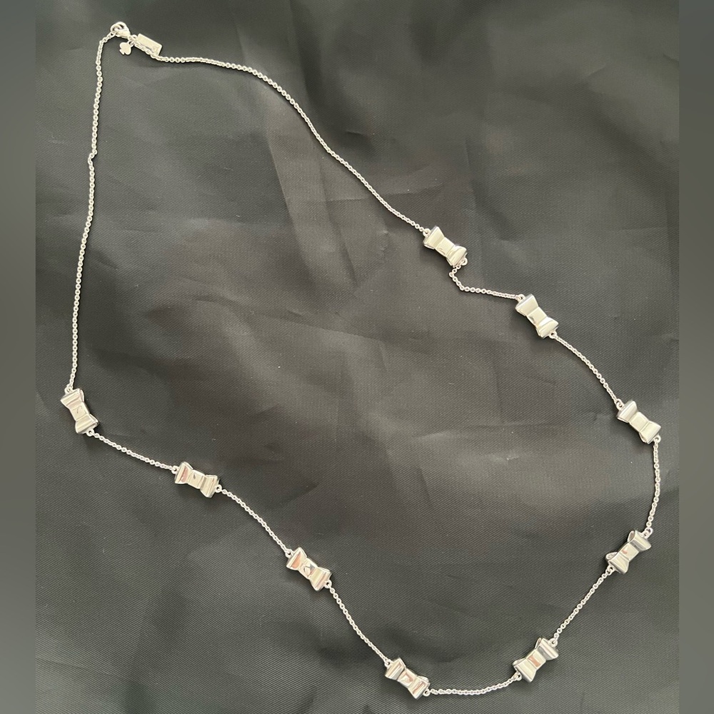 Kate Spade silver bow necklace